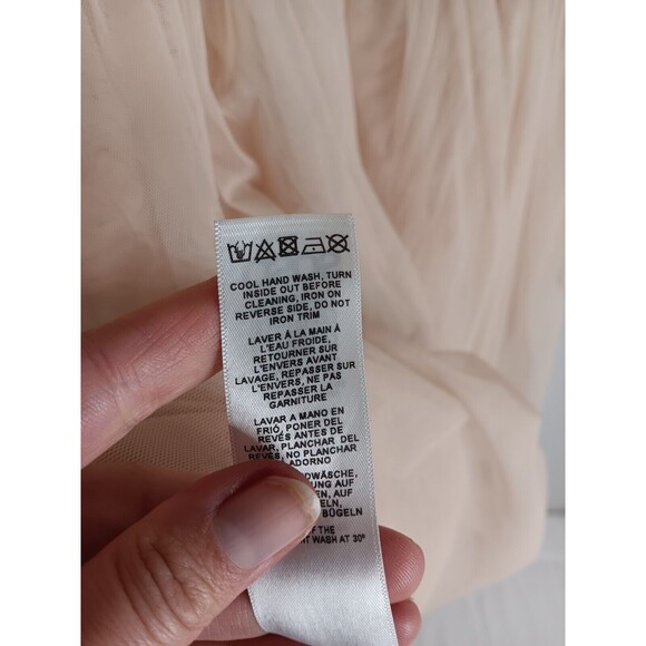 Asos Dress Formal Sz 6 Tulle Skirt Embroidered Floral Peach Color - Picture 6 of 6